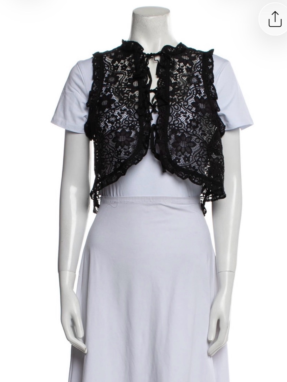 For Love and Lemons Black Lace Sleeveless Vest Top